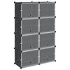 vidaXL Storage Cube Organiser with 8 Cubes and Doors Black PP