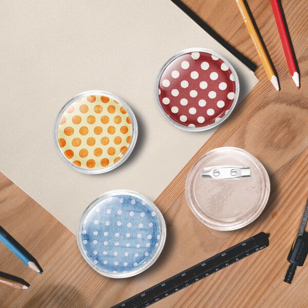 vidaXL Button Badges Kit with Pins 100 Sets Acrylic 37 mm