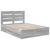 vidaXL Bed Frame with Drawer Grey Sonoma 150 x 200 cm Engineer Wood