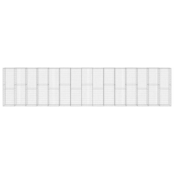 vidaXL Gabion Wall with Covers Galvanised Steel 900x50x200 cm