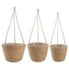 vidaXL Seagrass Plant Baskets 3 pcs Natural &Oslash;26 x 19 cm 100% Seagrass