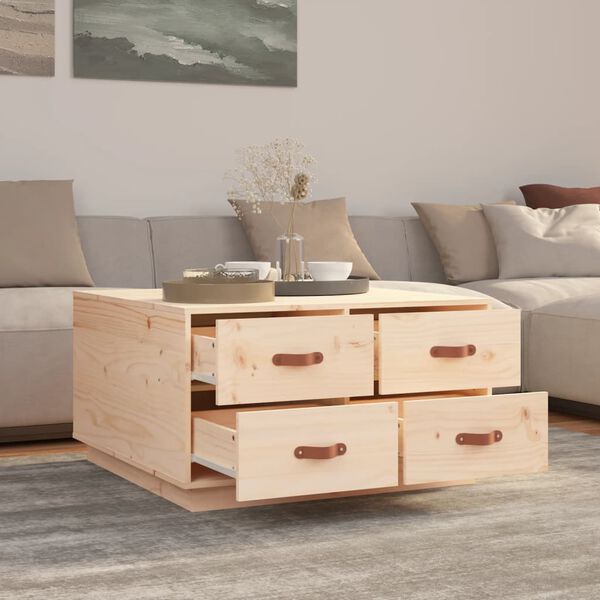 vidaXL Coffee Table 80x80x45 cm Solid Wood Pine