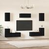vidaXL TV Cabinet Set Wall-mounted 7 pcs Black Oak Engineered Wood
