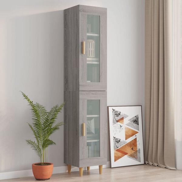 vidaXL Hanging Wall Cabinet Grey Sonoma 34.5x34x90 cm
