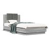 vidaXL Bed Frame with LED without Mattress Grey Sonoma 90x200 cm