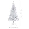 vidaXL Artificial Pre-lit Christmas Tree with Ball Set Silver 120 cm PET