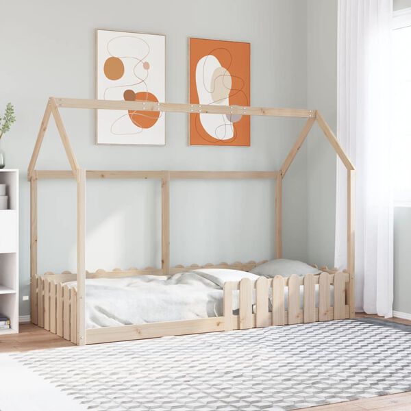 vidaXL Kids' House Bed Frame without Mattress 90x190 cm Single Solid Wood Pine