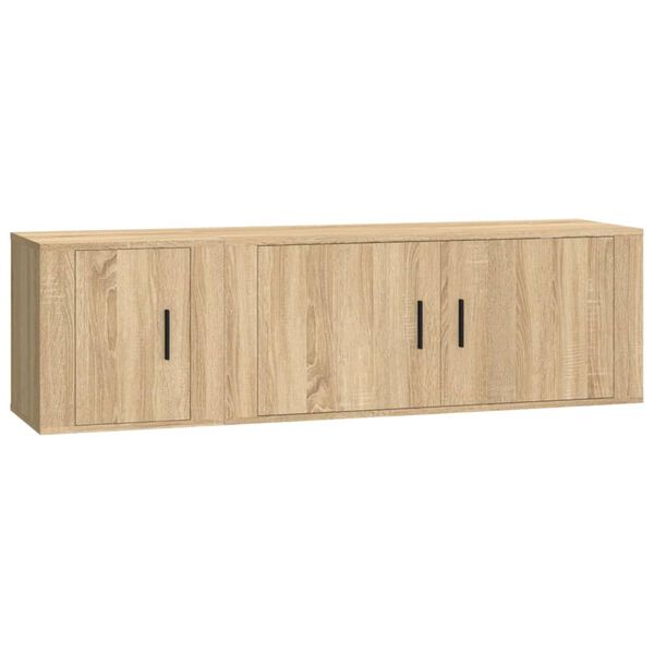vidaXL 2 Piece TV Cabinet Set Sonoma Oak Engineered Wood