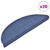 vidaXL Stair Mats 30 pcs 56x17x3 cm Blue Half Round