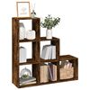 vidaXL Room Divider Bookcase 3-Tier Smoked Oak 99x29x99 cm Engineered Wood