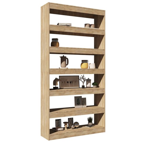 vidaXL Book Cabinet/Room Divider Sonoma Oak 100x30x198 cm Engineered wood