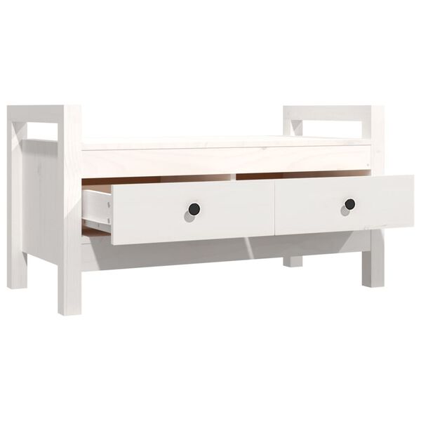 vidaXL Hall Bench White 80x40x43 cm Solid Wood Pine