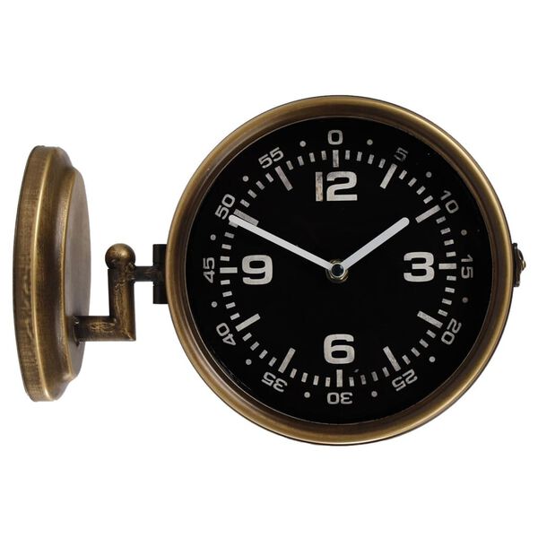 Gifts Amsterdam Wall Clock Moskou Metal Old Gold 30x9.5x28 cm