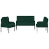 vidaXL Sofa Sets 3 pcs Dark Green 115 x 56 x 80 cm Plywood