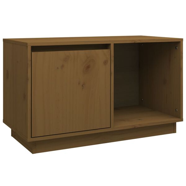 vidaXL TV Cabinet Honey Brown 74x35x44 cm Solid Wood Pine
