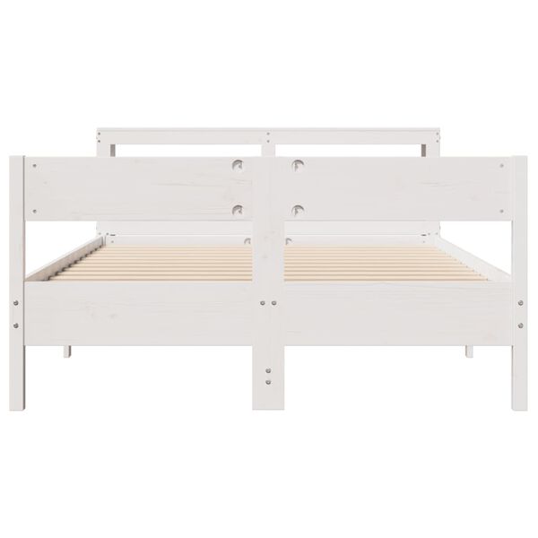 vidaXL Bed Frame without Mattress White 120x190 cm Small Double Solid Wood Pine