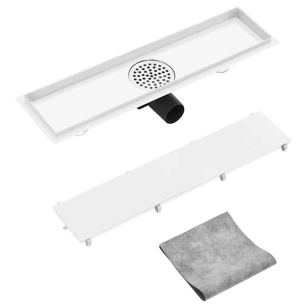 vidaXL Shower Drain with 2-in-1 Cover 53x14 cm Stainless Steel
