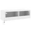 vidaXL TV Wall Cabinet with LED Lights White 100x35x31 cm