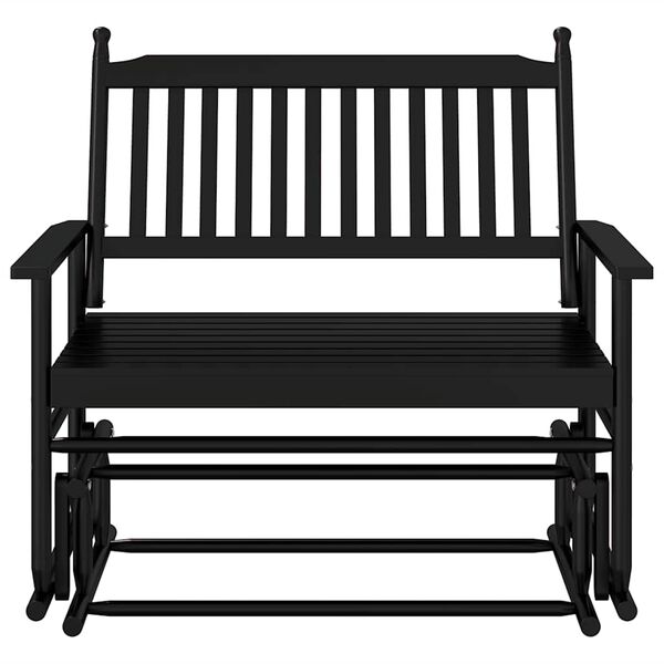 vidaXL Glider Bench Black 118x70x104.5 cm Solid Wood Poplar