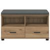 vidaXL Hall Bench with Cushion with Drawer Artisan Oak 80 x 38 x 46 cm