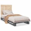 vidaXL Bed Frame without Mattress Grey 90x200 cm Solid Wood Pine