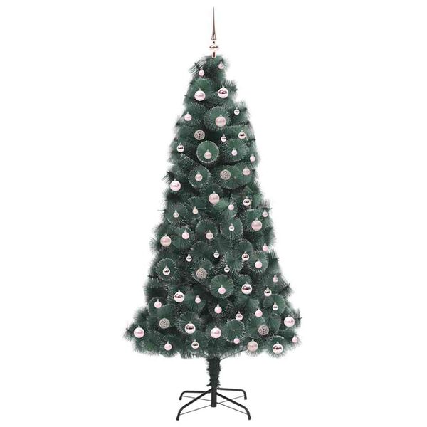 vidaXL Artificial Pre-lit Christmas Tree with Ball Set Green 240 cm