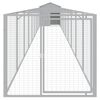 vidaXL Dog House with Roof Light Grey 117x1017x123 cm Galvanised Steel