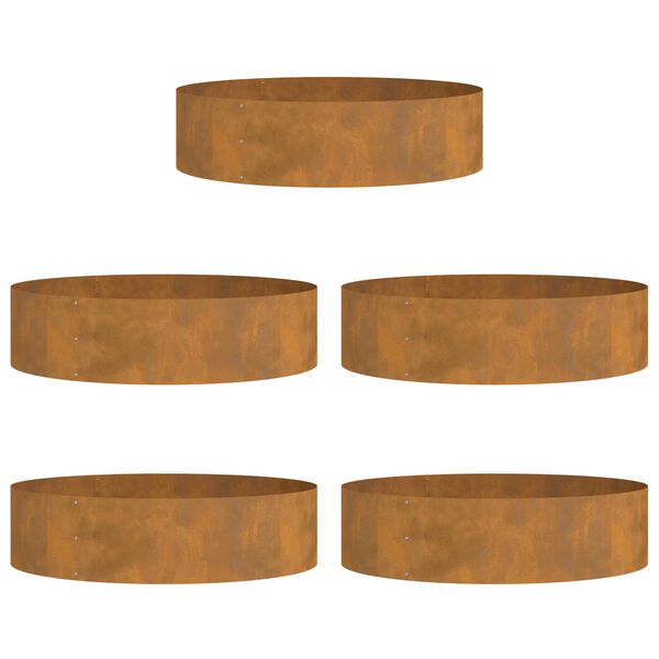 vidaXL Garden Planter 5 pcs Brown 80 x 80 x 20 cm Weathering Steel