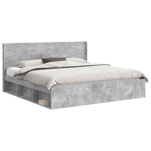 vidaXL Bed Frame with Storage and Headboard Concrete Grey 180 x 200 cm