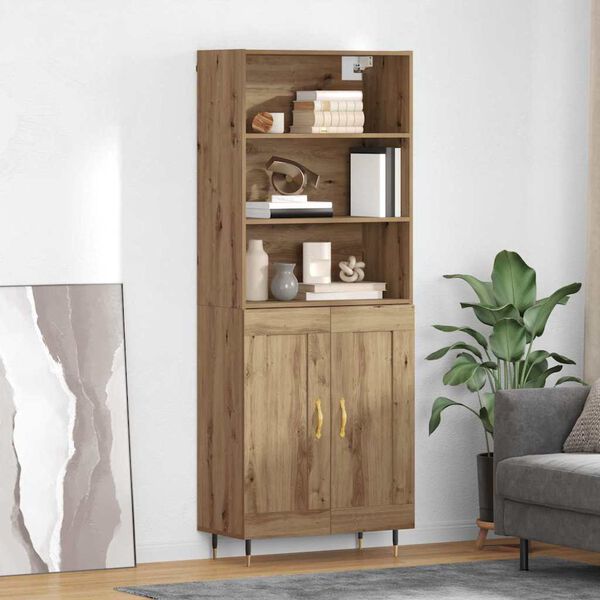 vidaXL Highboard Artisan Oak 69.5 x 34 x 180 cm Engineered Wood