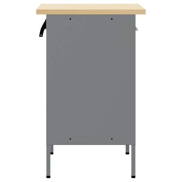 vidaXL Workbench Black and grey 50 x 55 x 85 cm Powder-coated steel