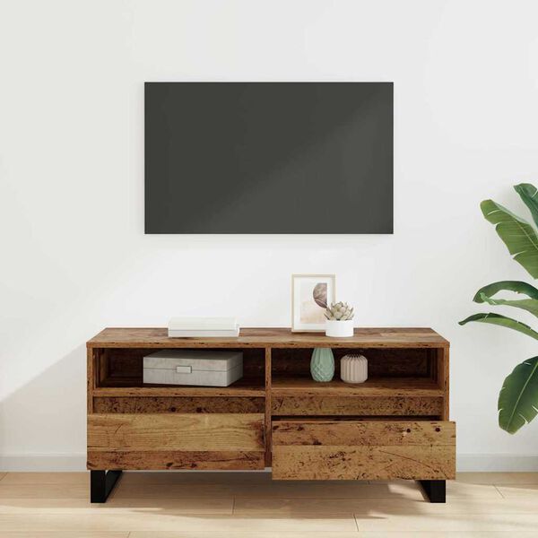 vidaXL TV Cabinet with Drawer Old Wood 100 x 34.5 x 44.5 cm