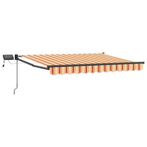 vidaXL Manual Retractable Awning with LEDs Multicolour 3.5 x 2.5 m