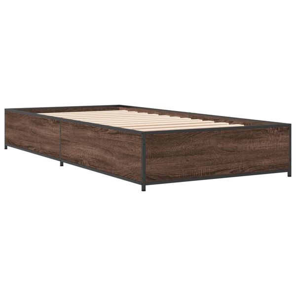 vidaXL Bed Frame without Mattress Brown Oak 75x190 cm Small Single