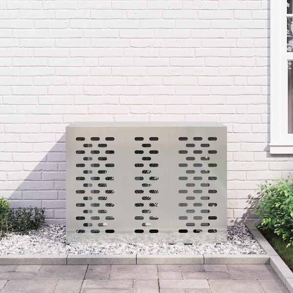 vidaXL Air Conditioner Cover Silver 110 x 50 x 80 cm Galvanised Steel