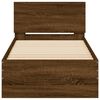 vidaXL Bed Frame without Mattress with Headboard Brown Oak 90x200 cm