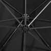 vidaXL Cantilever Garden Parasol with Pole and LED Lights Black 250 cm