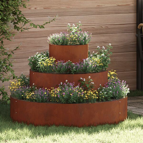 vidaXL Garden Planter Brown 90 x 90 x 20 cm Weathering Steel