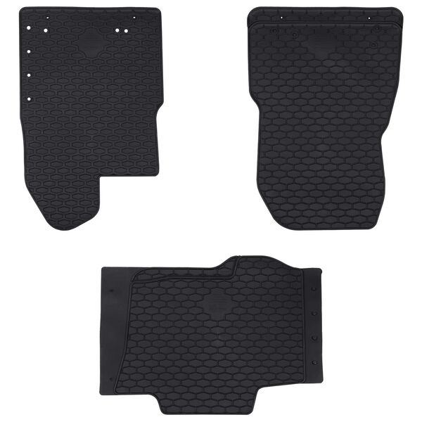 vidaXL Car Mat 3 pcs Black Rubber