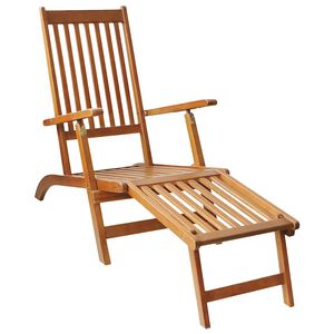 vidaXL Outdoor Deck Chair with Footrest Solid Acacia Wood
