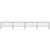 vidaXL Garden Fence with Spear Top Steel 714.5x75 cm Black