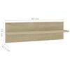 vidaXL Wall Shelf 2 pcs Sonoma Oak 60x11.5x18 cm Engineered Wood