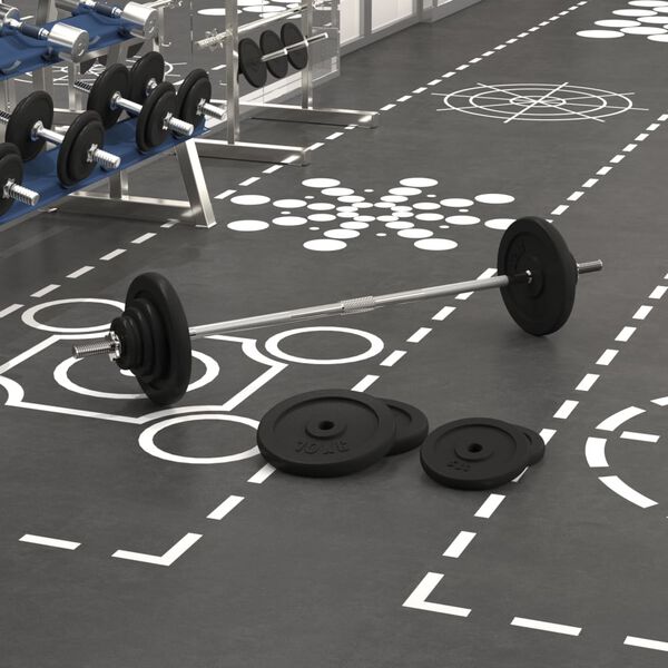 vidaXL Barbell with Plates 60 kg Cast Iron