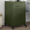 vidaXL Bedside Cabinet Olive Green 36x39x59 cm Steel