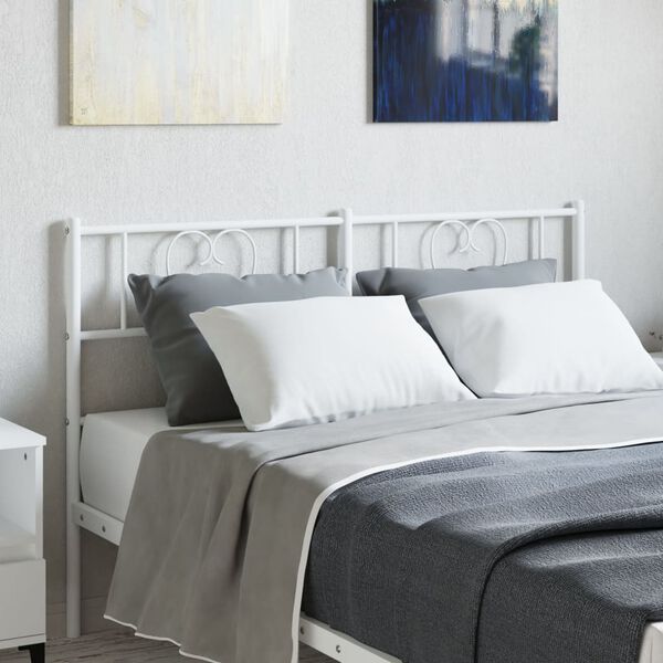 vidaXL Metal Headboard White 160 cm