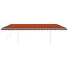 vidaXL Manual Retractable Awning with LED 6x3.5 m Orange and Brown