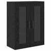 vidaXL Highboard 2 pcs Black Oak Engineered Wood and Glass