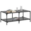 vidaXL Coffee Table with Black Glass Top 98.5x50x40 cm Steel
