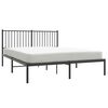 vidaXL Metal Bed Frame without Mattress with Headboard Black 160x200cm