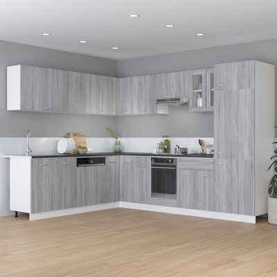 vidaXL Refrigerator Cabinet Grey Sonoma 60x57x207 cm Engineered Wood